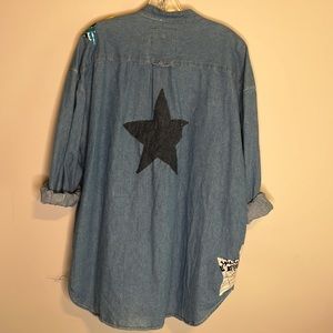 Custom Made Upcycled Demin Star Shirt